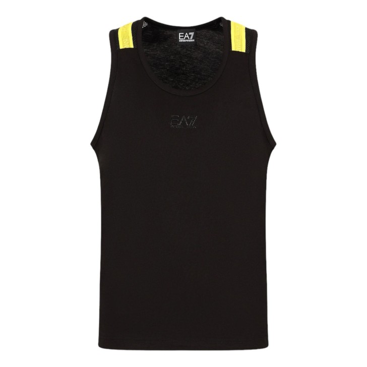 EA7 Emporio Armani canottiera nera con bande logate 