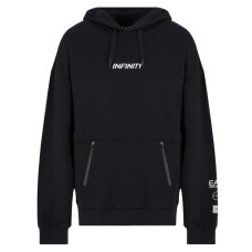 EA7 Emporio Armani felpa infinity nera con cappuccio da Uomo