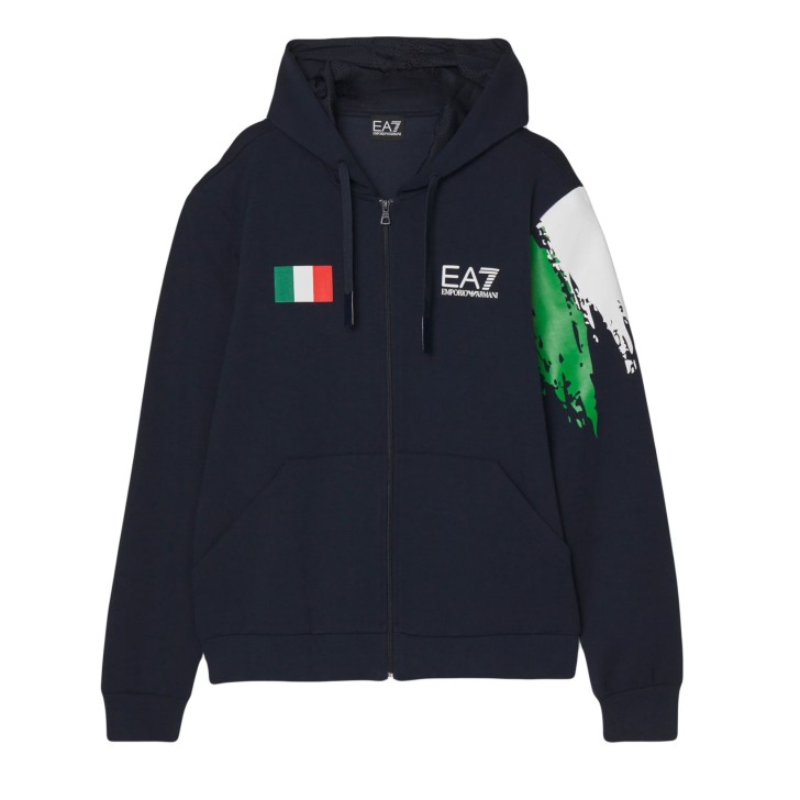 EA7 EMPORIO ARMANI FELPA CON BANDIERA ITALIA