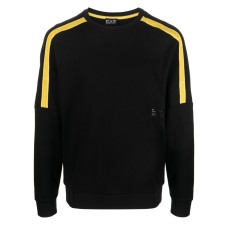 EA7 Emporio Armani felpa nera da Uomo con bande logate 