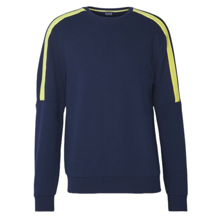 EA7 Emporio Armani felpa a girocollo blu da Uomo