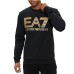 EA7 EMPORIO ARMANI FELPA NERA DA UOMO CON LOGO ORO 