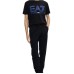 EA7 Emporio Armani pantalone di tuta nero con logo blu 