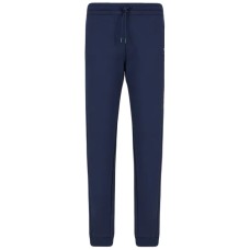 EA7 Emporio Armani pantalone di tuta blu con logo arancione