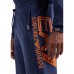 EA7 Emporio Armani pantalone di tuta blu con logo arancione