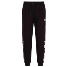 EA7 EMPORIO ARMANI PANTALONE NERO DA UOMO CON LOGO NELLA PARTE ANTERIORE