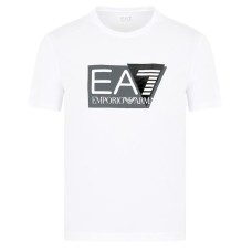 EA7 EMPORIO ARMANI T-SHIRT BIANCA CON LOGO NERO