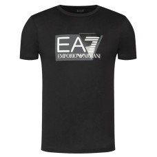 EA7 EMPORIO ARMANI T-SHIRT NERA CON LOGO NELLA PARTE ANTERIORE