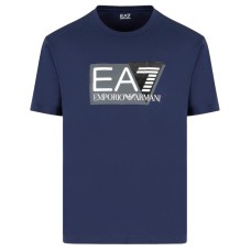 EA7 EMPORIO ARMANI T-SHIRT BLU CON LOGO NELLA PARTE ANTERIORE