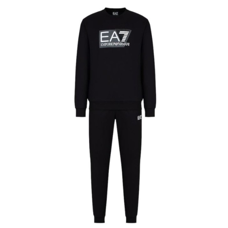 EA7 EMPORIO ARMANI TUTA COMPLETA NERA CON LOGO 