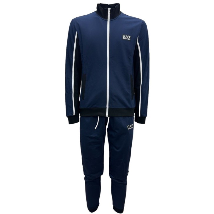 EA7 EMPORIO ARMANI TUTA COMPLETA BLU CON ZIP 