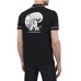 Emporio Armani Polo a manica corta Nera in cotone con logo Aquila ricamato 