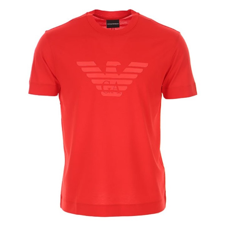 Emporio Armani T-shirt a manica corta Rossa con maxi logo aquila 