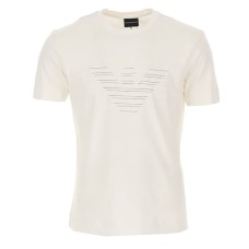 Emporio Armani T-shirt a manica corta Bianca in cotone con logo lettering 3K1TE11JULZ0101