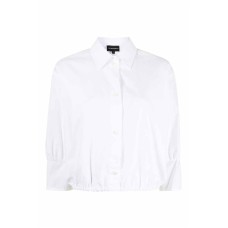 Emporio Armani Camicia Bianca con collo classico e arricciatura in vita