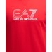 EA7 Emporio Armani felpa a girocollo Rossa da Uomo con logo a contrasto