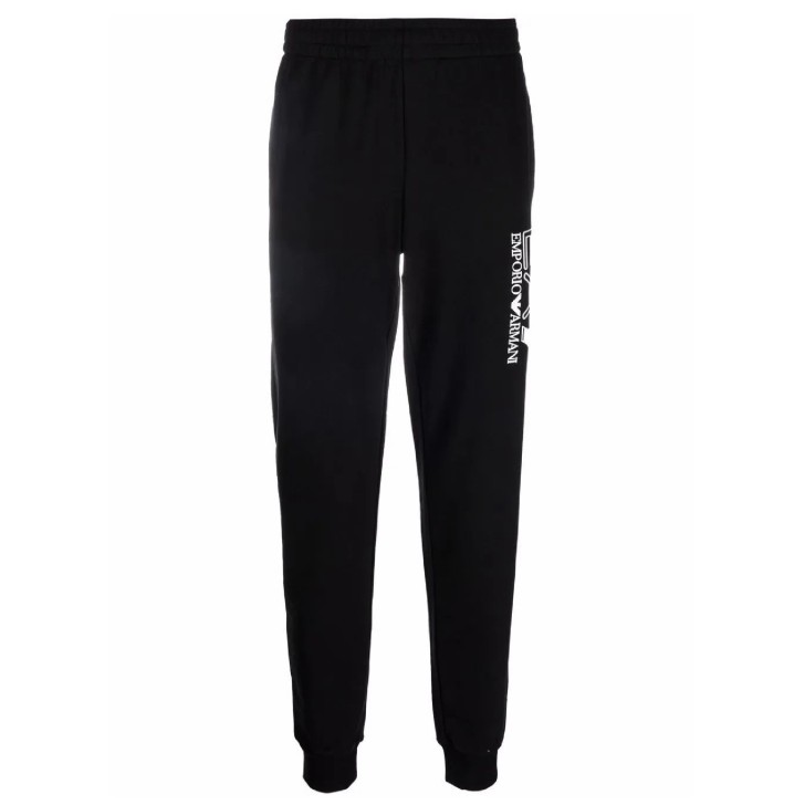 EA7 Emporio Armani Pantalone da uomo nero con logo a contrasto nella parte anteriore