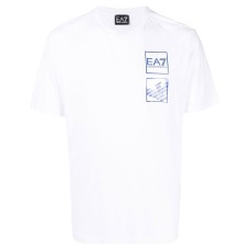 EA7 Emporio Armani T-shirt bianca con logo da Uomo