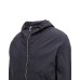 Emporio Armani Giubbotto ultraleggero Blu Navy con cappuccio e inserti elastici con logo lettering