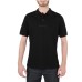 Emporio Armani Polo Nera in cotone a manica corta con logo lettering a rilievo 