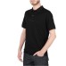 Emporio Armani Polo Nera in cotone a manica corta con logo lettering a rilievo 
