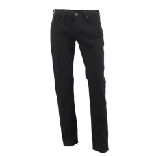 Emporio Armani Jeans J06 SLIM FIT Denim Nero cinque tasche con logo lettering ricamato tono su tono sul retro