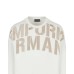 Emporio Armani Felpa Bianca in double jersey con maxi logo Lettering ricamato