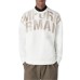 Emporio Armani Felpa Bianca in double jersey con maxi logo Lettering ricamato