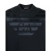 Emporio Armani Felpa Blu Navy in double jersey con maxi logo Aquila ricamato