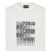 Emporio Armani T-Shirt Bianca a manica corta in jersey Pima con stampa lettering