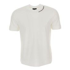 Emporio Armani T-Shirt bianca a manica corta con logo lettering ricamato