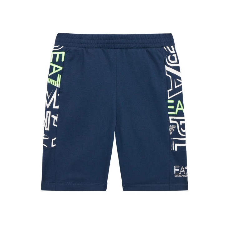 Ea7 Emporio Armani bermuda da Bimbo blu con logo nella parte anteriore 