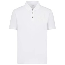 EA7 Emporio Armani Polo Bianca da Uomo con logo a contrasto