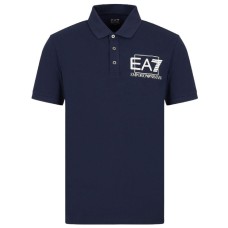 EA7 Emporio Armani Polo Blu a maniche corte da Uomo con logo 