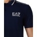 EA7 EMPORIO ARMANI POLO BLU CON INSERTI BIANCHI                    