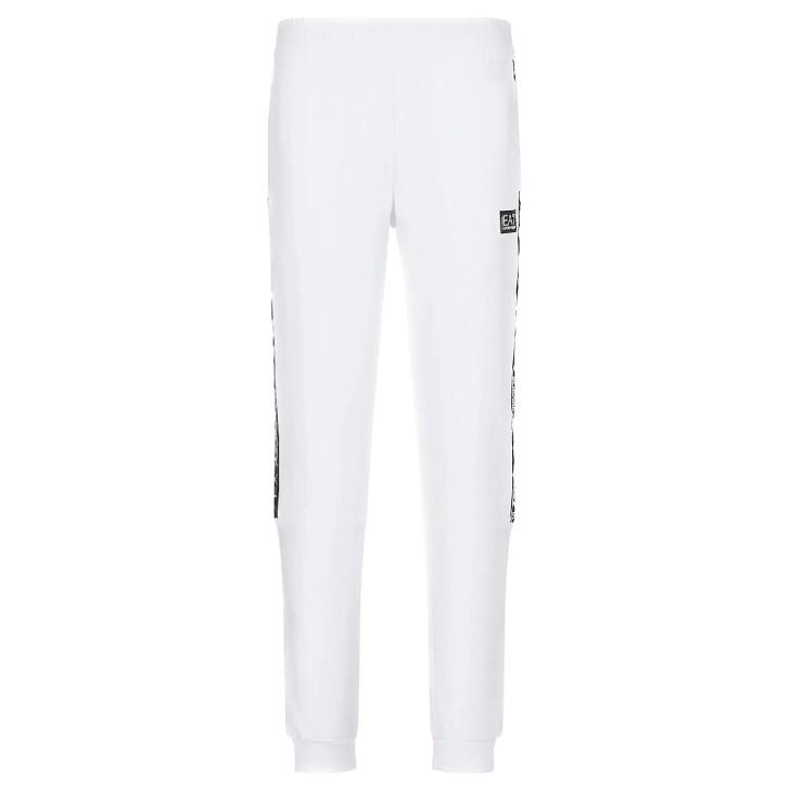 EA7 Emporio Armani Pantalone Bianco da Uomo con logo a contrasto