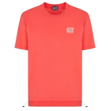 EA7 Emporio Armani T-shirt Rossa a maniche corte da Uomo con logo a contrasto nella parte anteriore