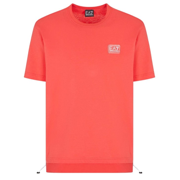 EA7 Emporio Armani T-shirt Rossa a maniche corte da Uomo con logo a contrasto nella parte anteriore