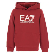 EA7 Emporio Armani Felpa Bordeaux da Bambino con logo a contrasto 