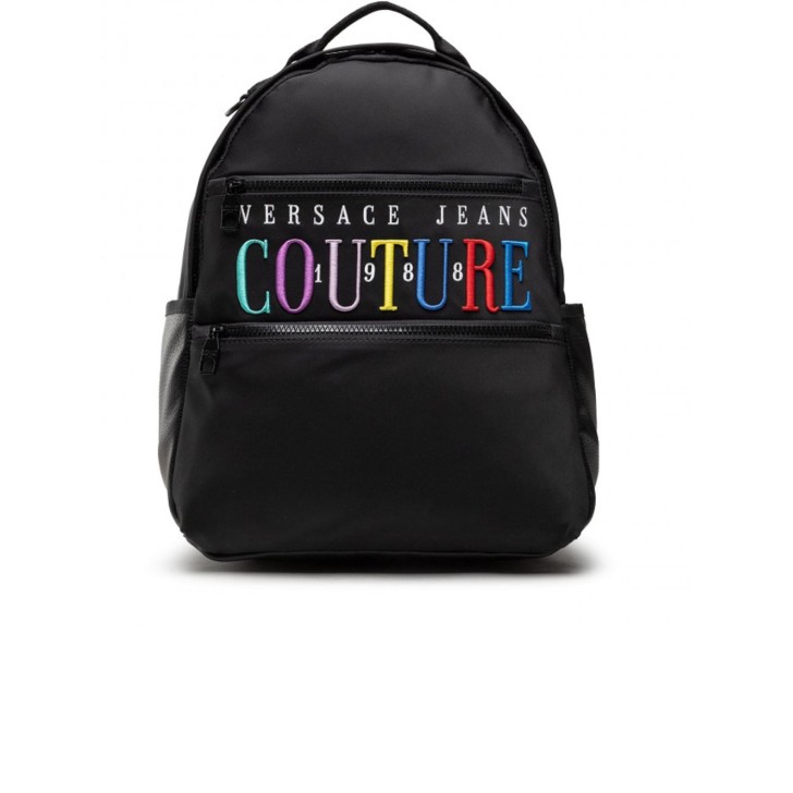 Versace Jeans Couture Zaino Nero da Uomo con logo multicolor