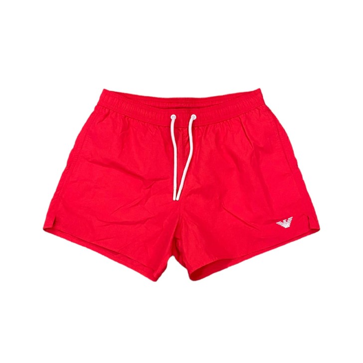 Emporio Armani Swimwear Costume boxer Rosso con ricamo micro aquila