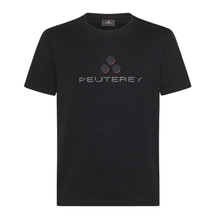 Peuterey T-shirt nera a manica corta con Logo da uomo