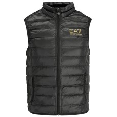 Ea7 Emporio Armani gilet nero con logo oro 