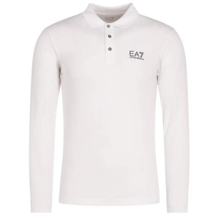 EA7 Emporio Armani Polo a manica lunga da uomo bianca