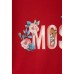 Moschino Felpa Rossa con Cappuccio con stampa Roses e Teddy Bear