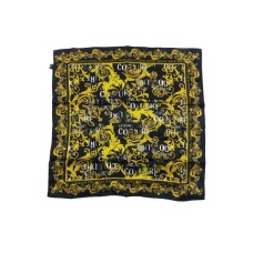 Versace Jeans Couture Foulard Nero/Oro con stampa logo all over