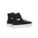 Chiara Ferragni Sneakers Alta in Pelle Nera con applicazioni logo ai lati