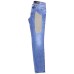 Jeckerson Jeans denim blu cinque tasche con toppe in Alcantara grigia