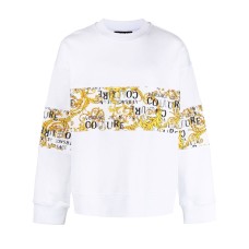 Versace Jeans Couture Felpa da Uomo bianca, caratterizzata da stampa logo Barocco