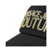 VERSACE JEANS COUTURE CAPPELLO BASEBALL UNISEX BLACK CON LOGO LETTERING RICAMATO GOLD